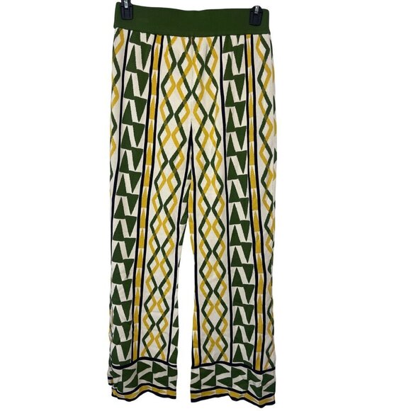 Misa Los Angeles Rialta Pants in Limoncello Geo Large New Womens Knit Trousers - Picture 8 of 14
